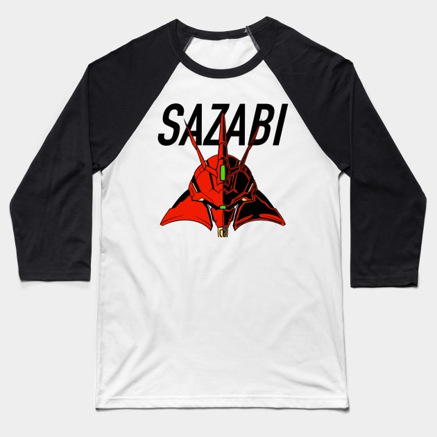 Sazabi Gundam Baseball T-Shirt by feringrh